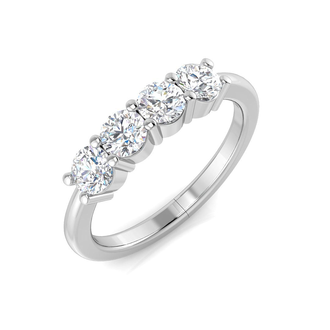 5-Stone Ring Lab Grown Diamond 0.50-2.00ct D/VVS Round Cut