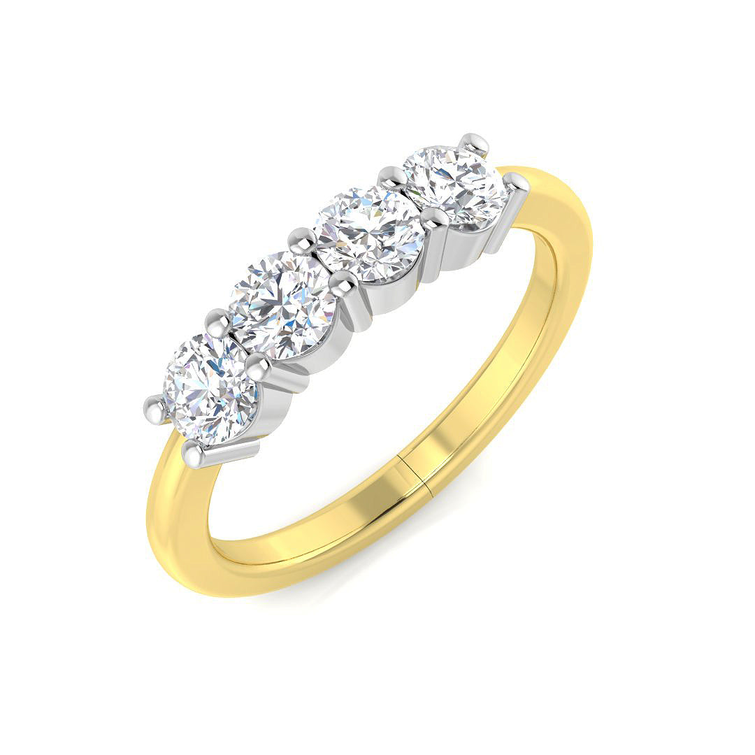 5-Stone Ring Lab Grown Diamond 0.44-2.00ct D/VVS Round Cut