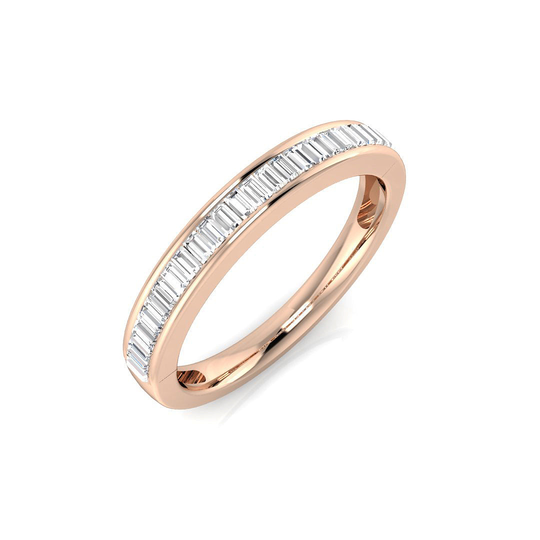 0.30-1.00ct Lab-Grown D/VVS Baguette Cut Diamond Half Eternity Ring.