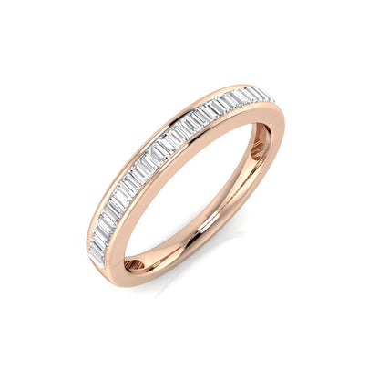 0.50-1.00ct Lab-Grown D/VVS Baguette Cut Diamond Half Eternity Ring.