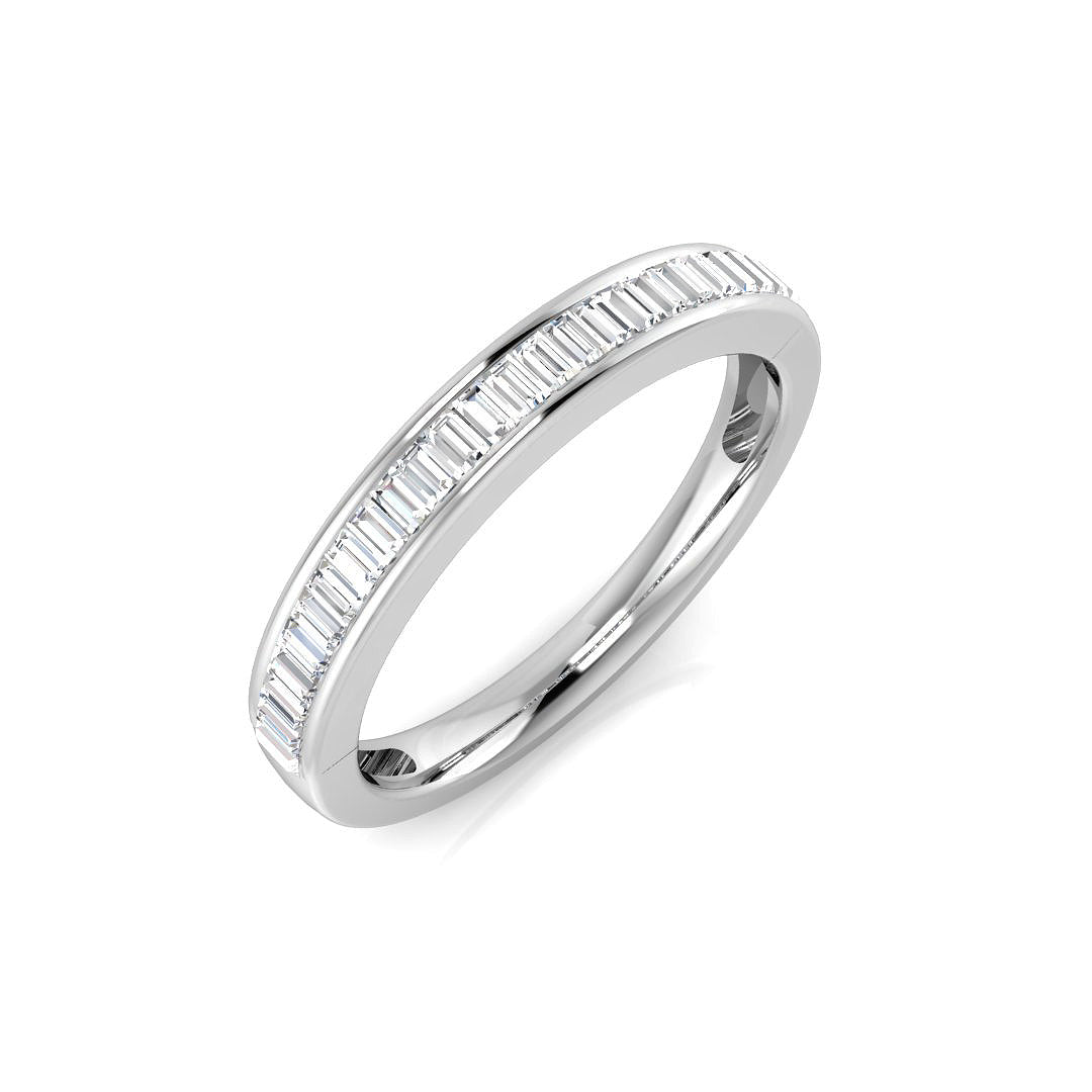 0.30-1.00ct Lab-Grown D/VVS Baguette Cut Diamond Half Eternity Ring.