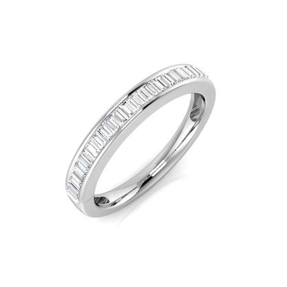 0.50-1.00ct Lab-Grown D/VVS Baguette Cut Diamond Half Eternity Ring.