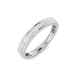 0.50-1.00ct Lab-Grown D/VVS Baguette Cut Diamond Half Eternity Ring.