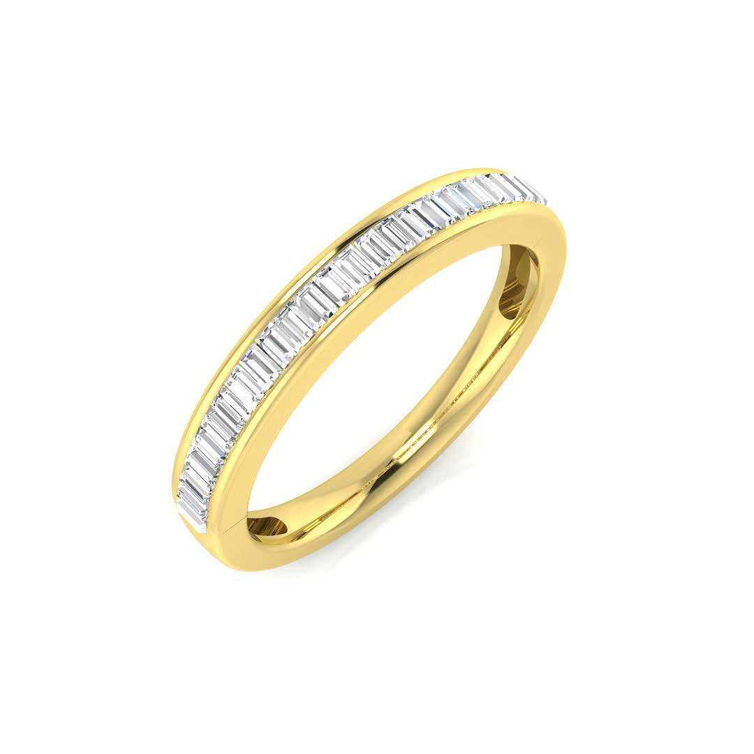 0.30-1.00ct Lab-Grown D/VVS Baguette Cut Diamond Half Eternity Ring.