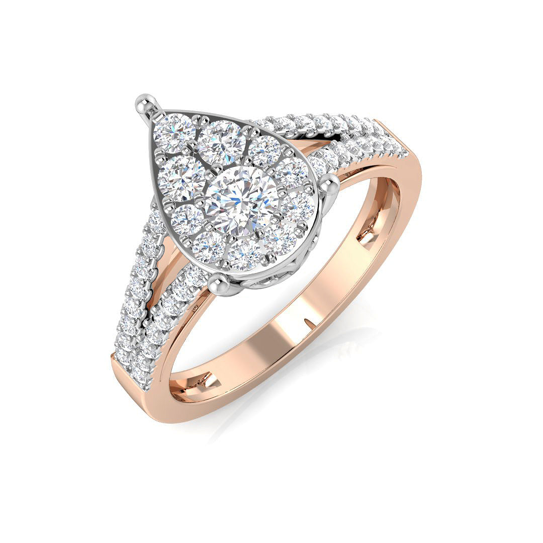 Diamond Portkmouth Cluster Ring | 0.5ct | Hallmarked Gold & Platinum
