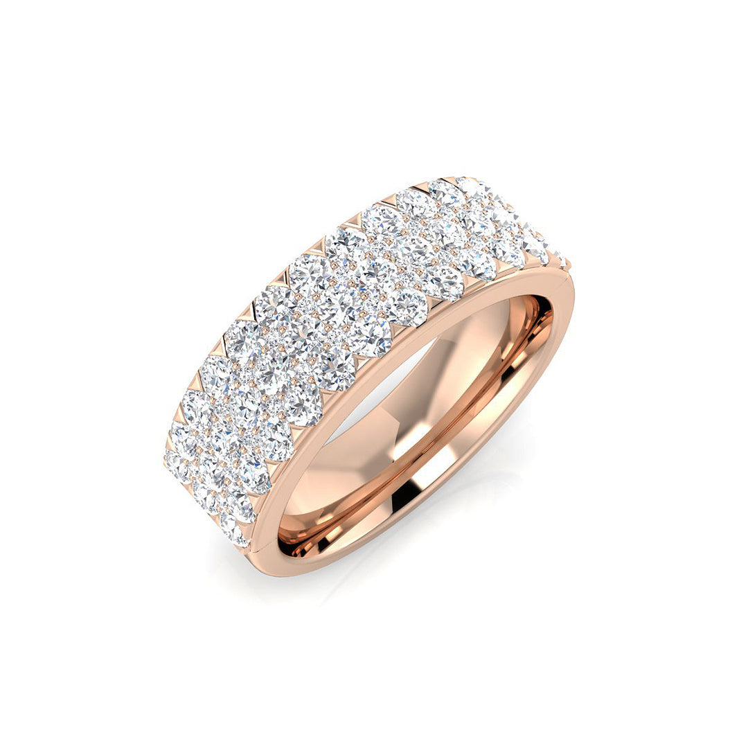1.0Ct Round Diamond Half Eternity Ring For Her