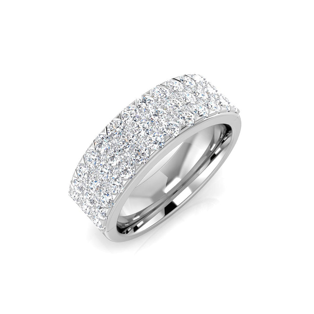 1.0Ct Round Diamond Half Eternity Ring For Her