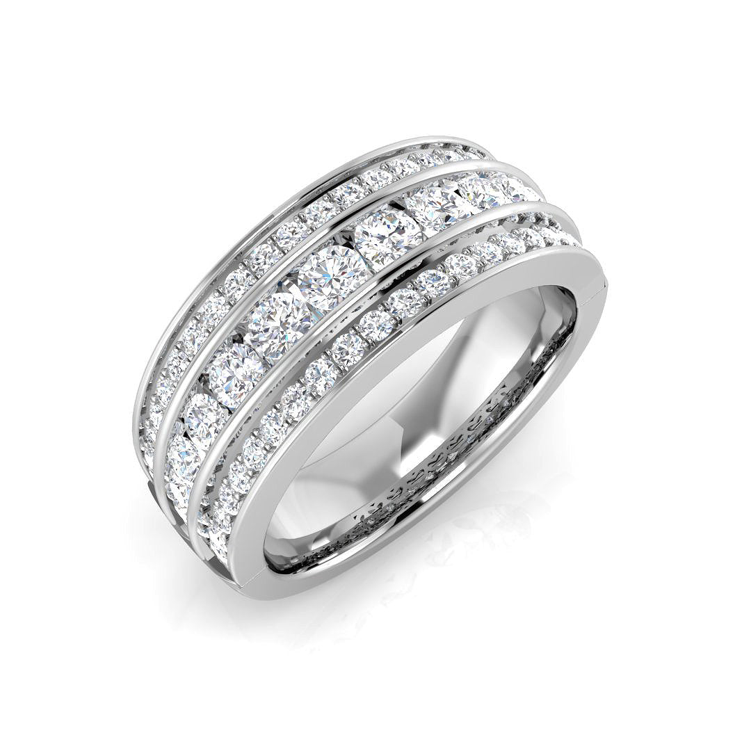 Multi Row Diamond Ring, Cluster Diamond Ring, Wide Band Ring