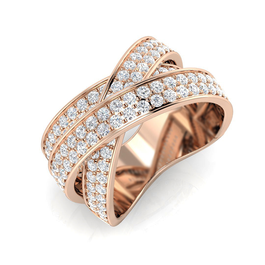 Round Diamond Pave Setting Designer Ring | 1.75ct | Hallmarked Gold & Platinum
