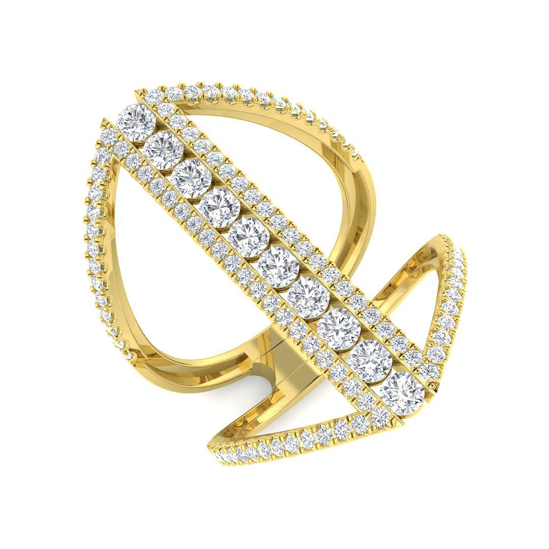 Diamond Fancy Statement Ring | 1.00ct | Hallmarked Gold & Platinum