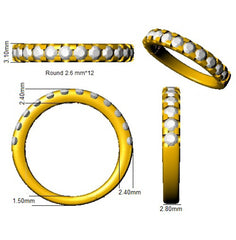 0.70Carat D-E/VS Lab Grown Diamond Half Eternity Wedding Ring 950 Platinum Ready To Ship