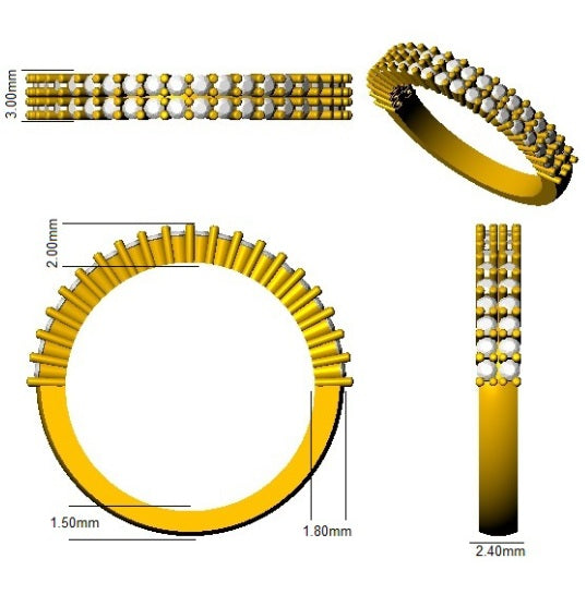 Diamond Thame Half Eternity Ring | 0.5ct | Hallmarked Gold & Platinum