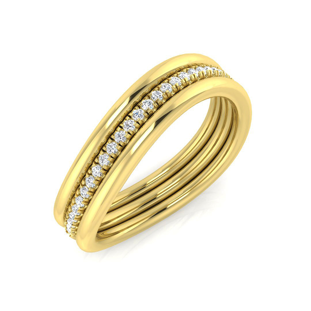 Diamond Fusham Fancy Ring | 0.1ct | Hallmarked Gold & Platinum