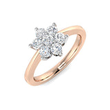 0.50Ct 7 Stone Flower Diamond Ring | Lab & Natural | Gold & Platinum