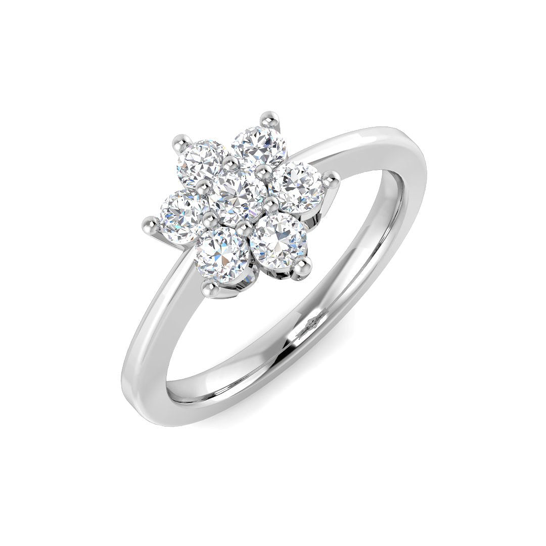 0.50Ct 7 Stone Flower Diamond Ring | Lab & Natural | Gold & Platinum