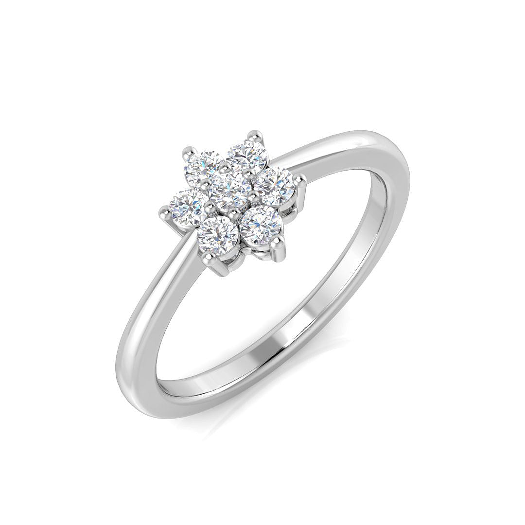 0.30Carat D-E/VS Lab Grown Diamond 6-10 Stone Wedding Ring 9k White Gold Ready To Ship