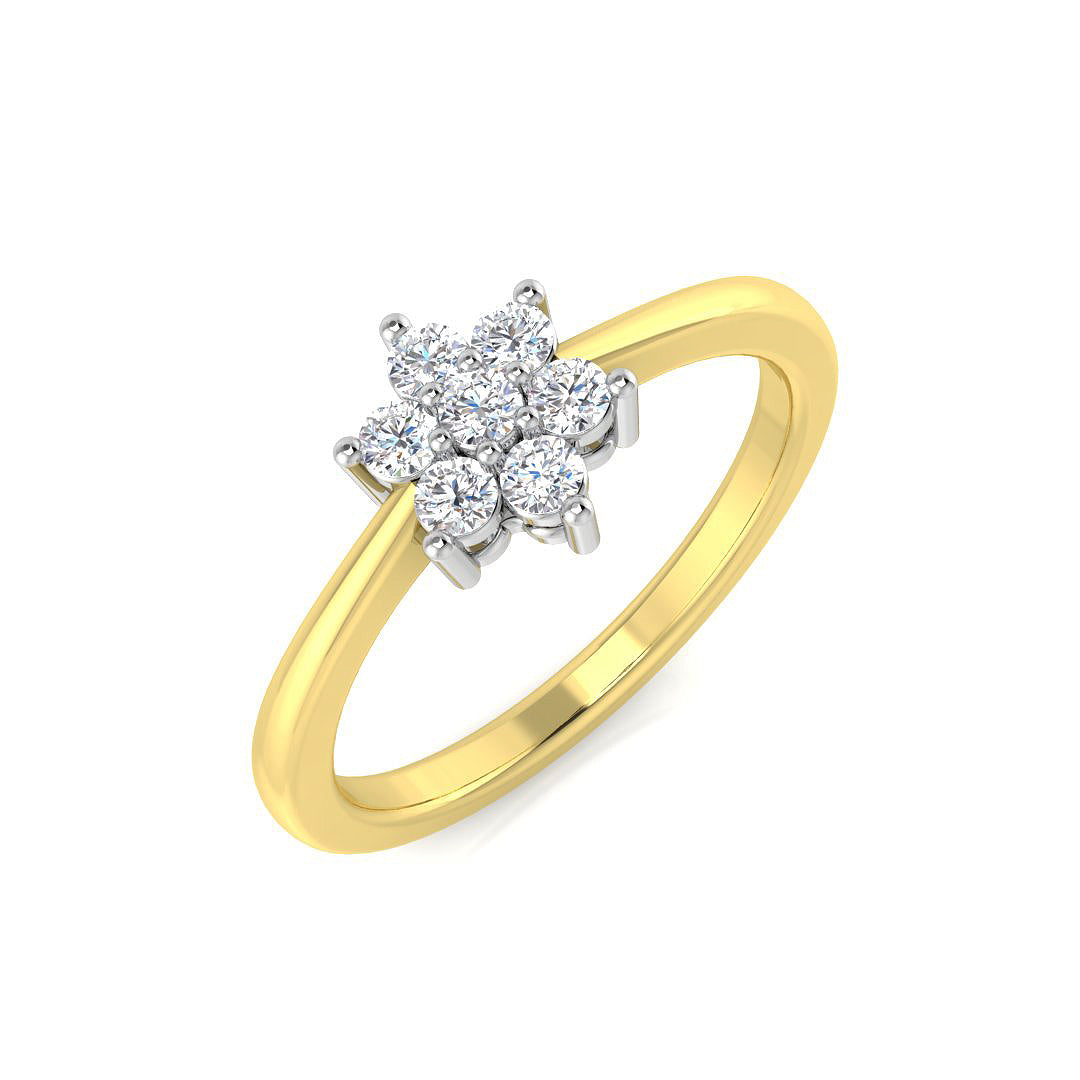 0.30Carat D-E/VS Lab Grown Diamond 6-10 Stone Wedding Ring 9k Yellow Gold Ready To Ship