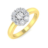 Baguette & Round Diamond Cluster Ring 0.5ct Engagement UK