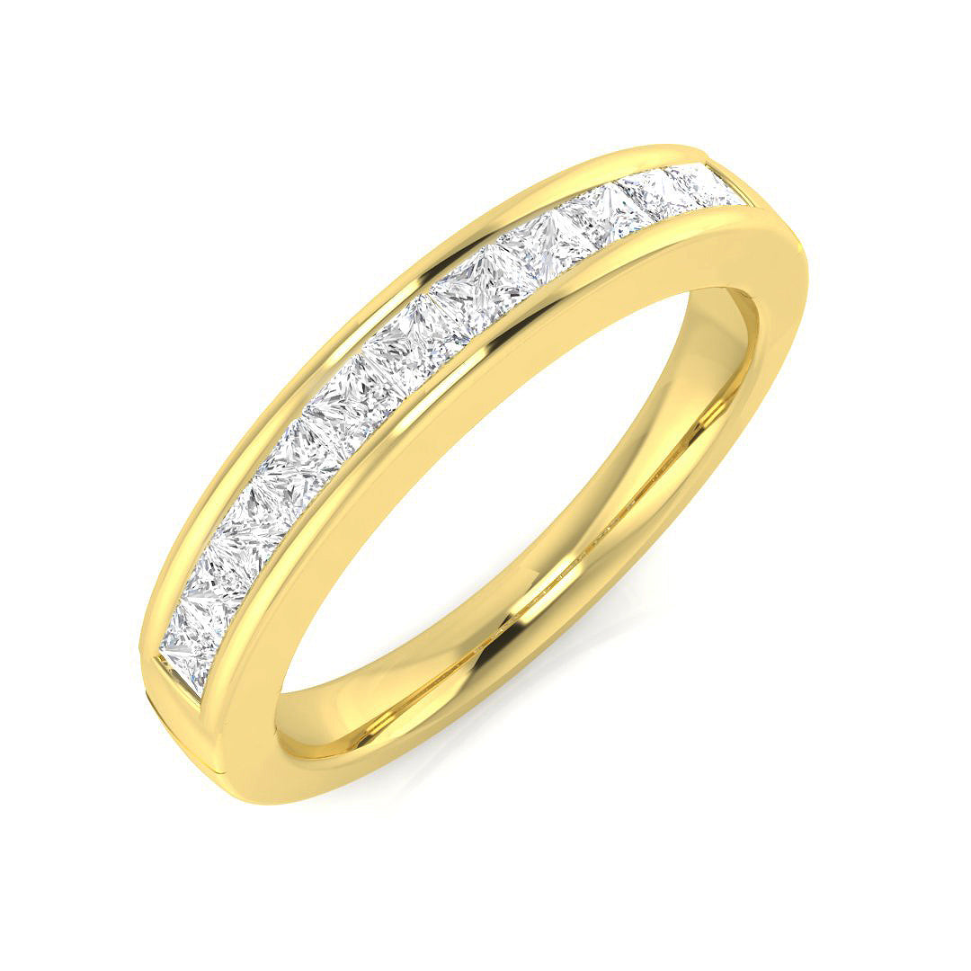 0.05ct Lab-Grown D/VVS Round Cut Diamond Half Eternity Ring.