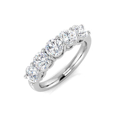 2.10Carat D-E/VS Lab Grown Diamond 5 Stone Wedding Ring 9k White Gold Ready To Ship