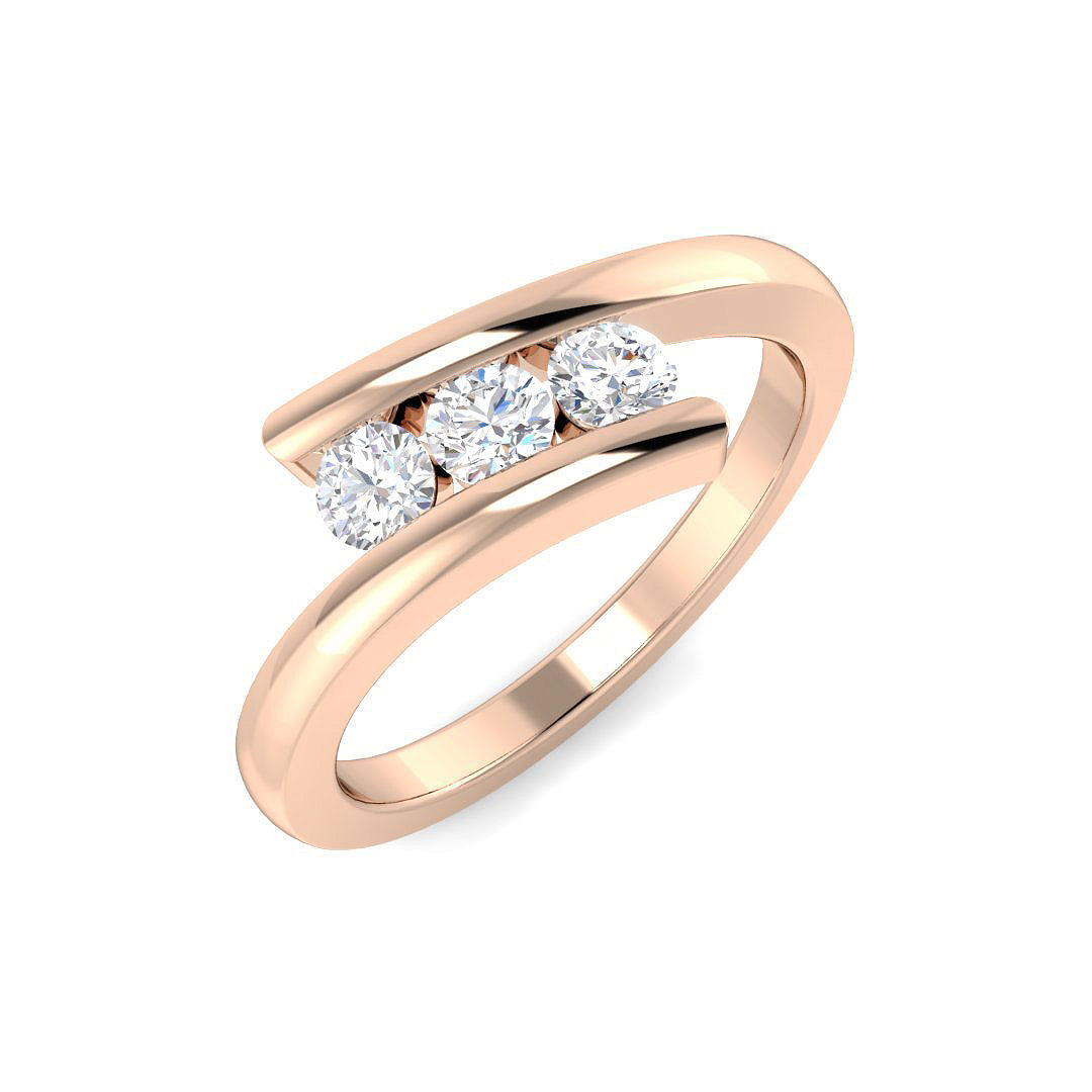 Natural Diamond 3 Stone Ring | 0.33ct | Hallmarked Gold & Platinum