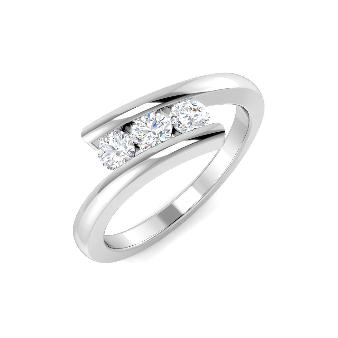 Natural Diamond 3 Stone Ring | 0.33ct | Hallmarked Gold & Platinum
