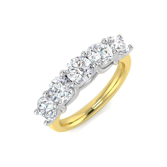 5-Stone Ring Lab Grown Diamond 0.30-2.10ct D/VVS Round Cut