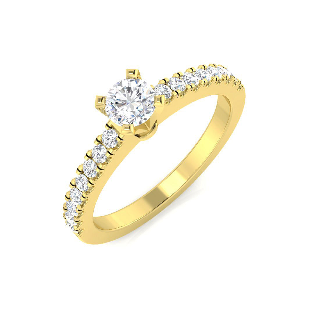 Diamond Chevebibg Engagement Ring | 0.5ct | Hallmarked Gold & Platinum