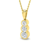 Certified Round Lab Grown Diamond Drop Pendant – 9K Yellow Gold UK Made
