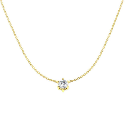 Round Lab Grown Diamond Solitaire Pendant – 9K Yellow Gold UK Made