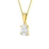 5 Prong Set Pear Shape Lab Grown Diamond Solitaire Pendant – 9K Yellow Gold