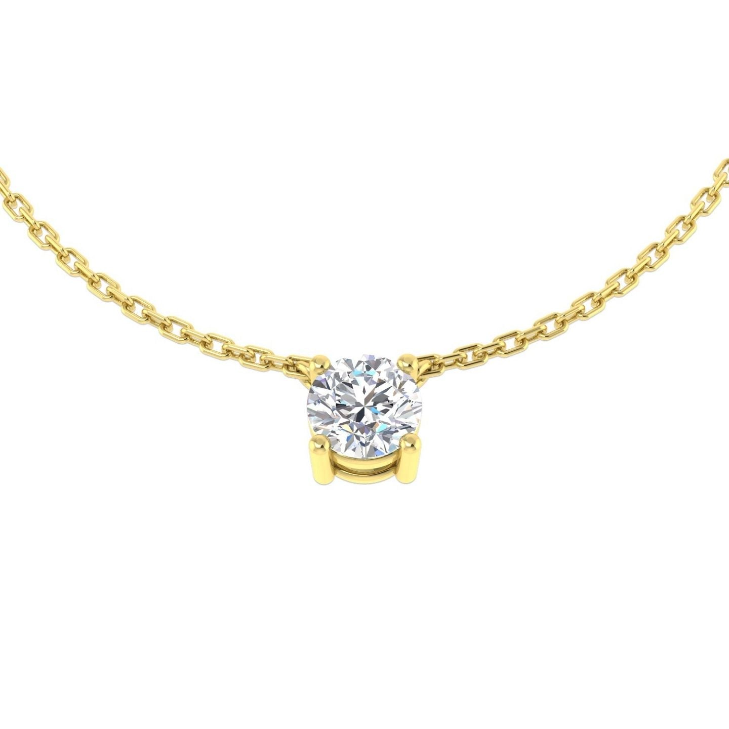 UK Made Round Diamond Pendant for Women – Certified D-E/VS Lab Grown Stone