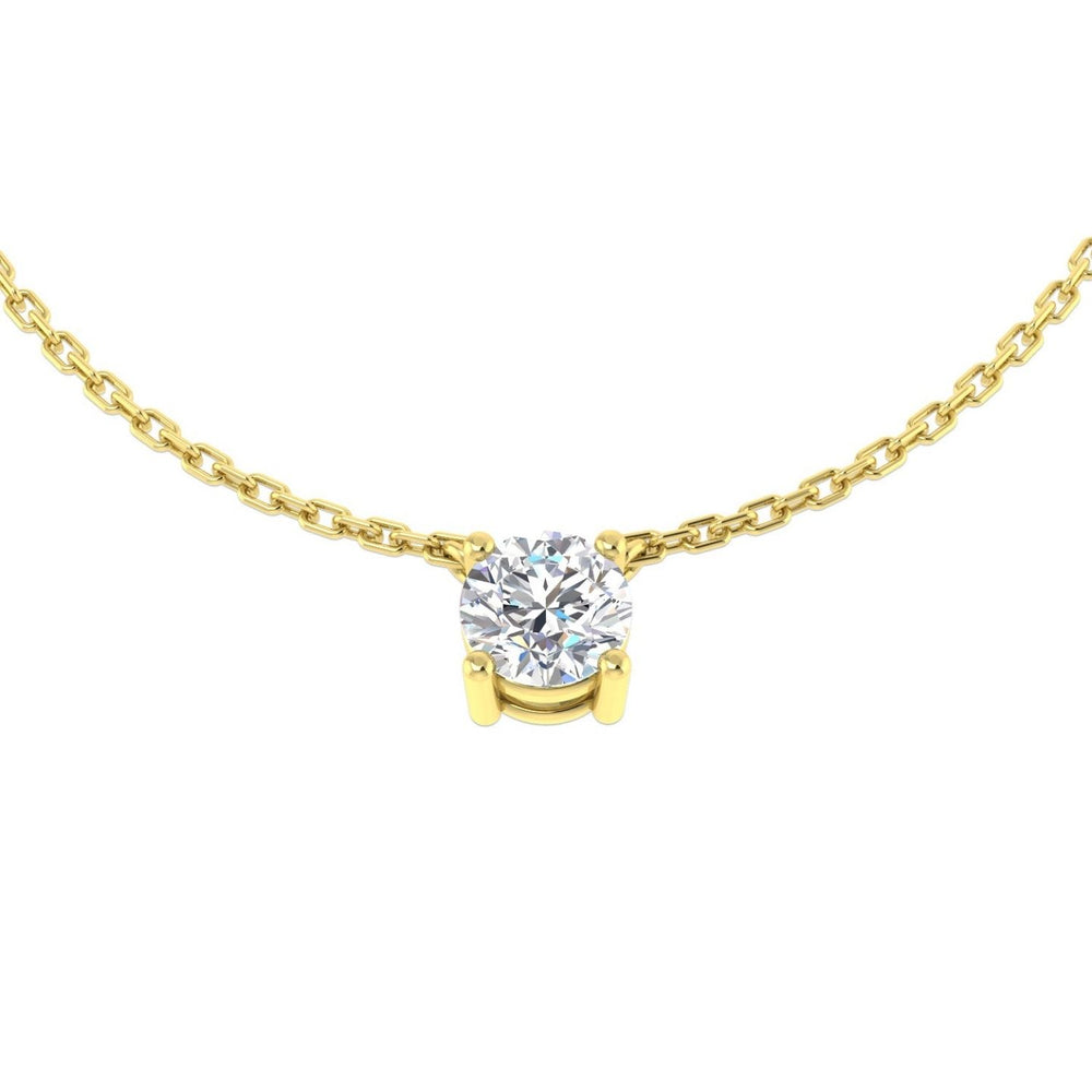 UK Made Round Diamond Pendant for Women – Certified D-E/VS Lab Grown Stone