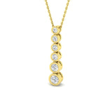 Certified Lab Grown Diamond Drop Pendant Necklace – 9K Yellow Gold UK Made Bezel Setting