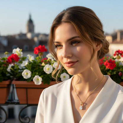 UK Made Pear Shape Diamond Pendant for Women – D-E/VS Certified Diamond