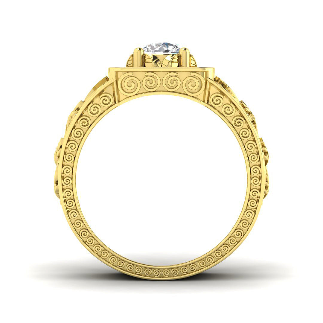 Gold Men’s Lab Grown Diamond Ring UK elegant design