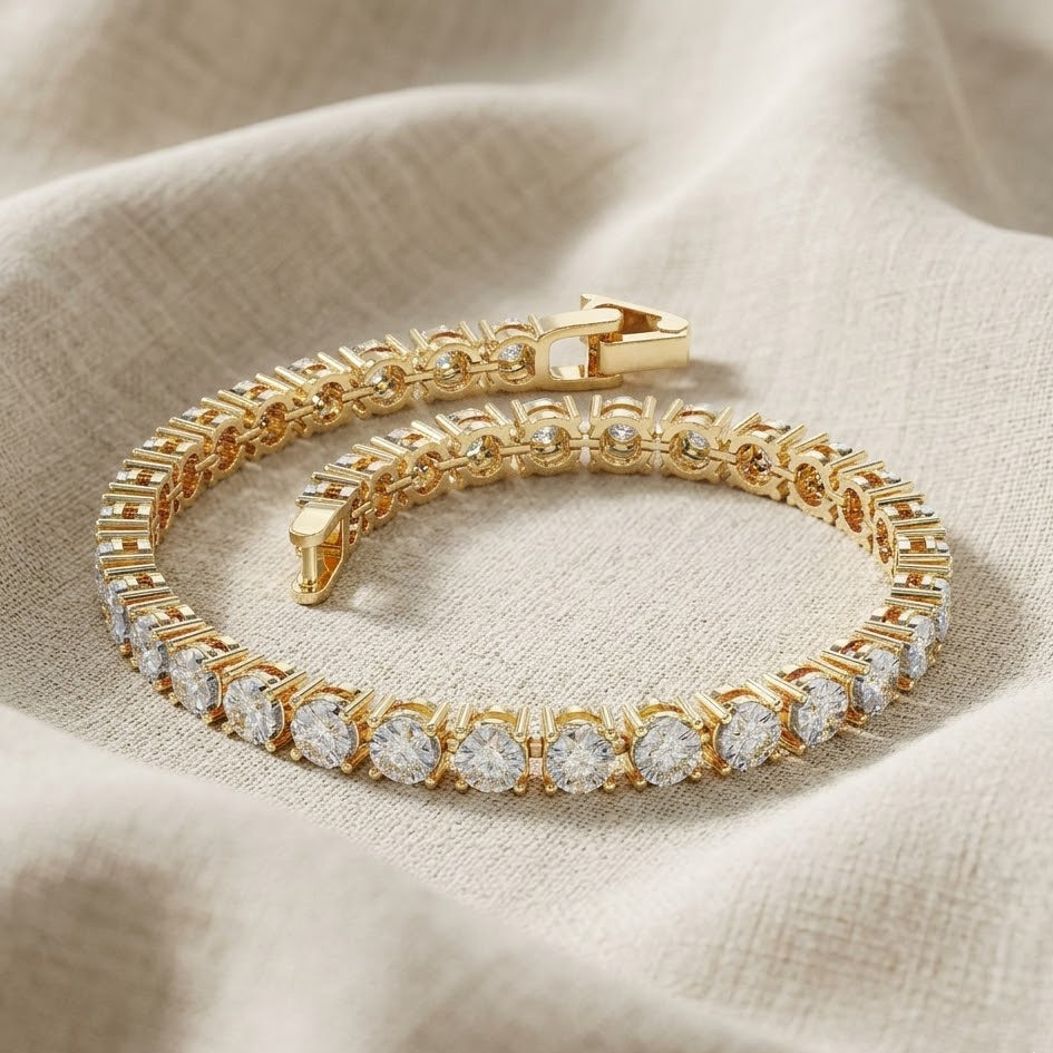 Brilliance Lab Diamond Set 1.00ct Tennis Bracelet in 18K Gold Vermeil
