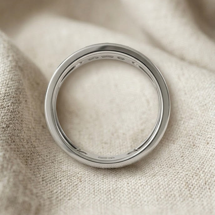 Double Band Stacking Ring with 0.25ct Lab Diamond in 925 Silver