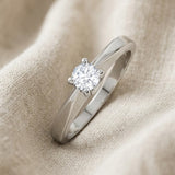 Lab Diamond Engagement Ring 0.15ct H/SI in 925 Sterling Silver | FineDiam
