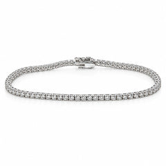 WGI 3.15Ct Natural Round Diamond Tennis Bracelet 18k White Gold Ready To Ship