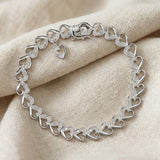 Diamond Heart Sterling Silver Bracelet