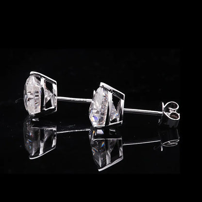 DEF Color 1ct 6.5mm Heart Cut CVD HPHT Lab Diamond Stud Earring Push Back Real 14K White Gold for Women Fine Christmas Gift IGI