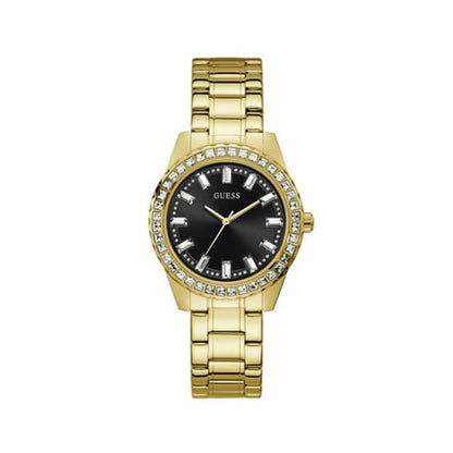WATCH GUESS STAINLESS STEEL BLACK GOLDEN WOMEN GW0111L2