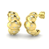 Stunning 0.25Ct Scattered Diamond Bubble Hoop Earrings in White Gold