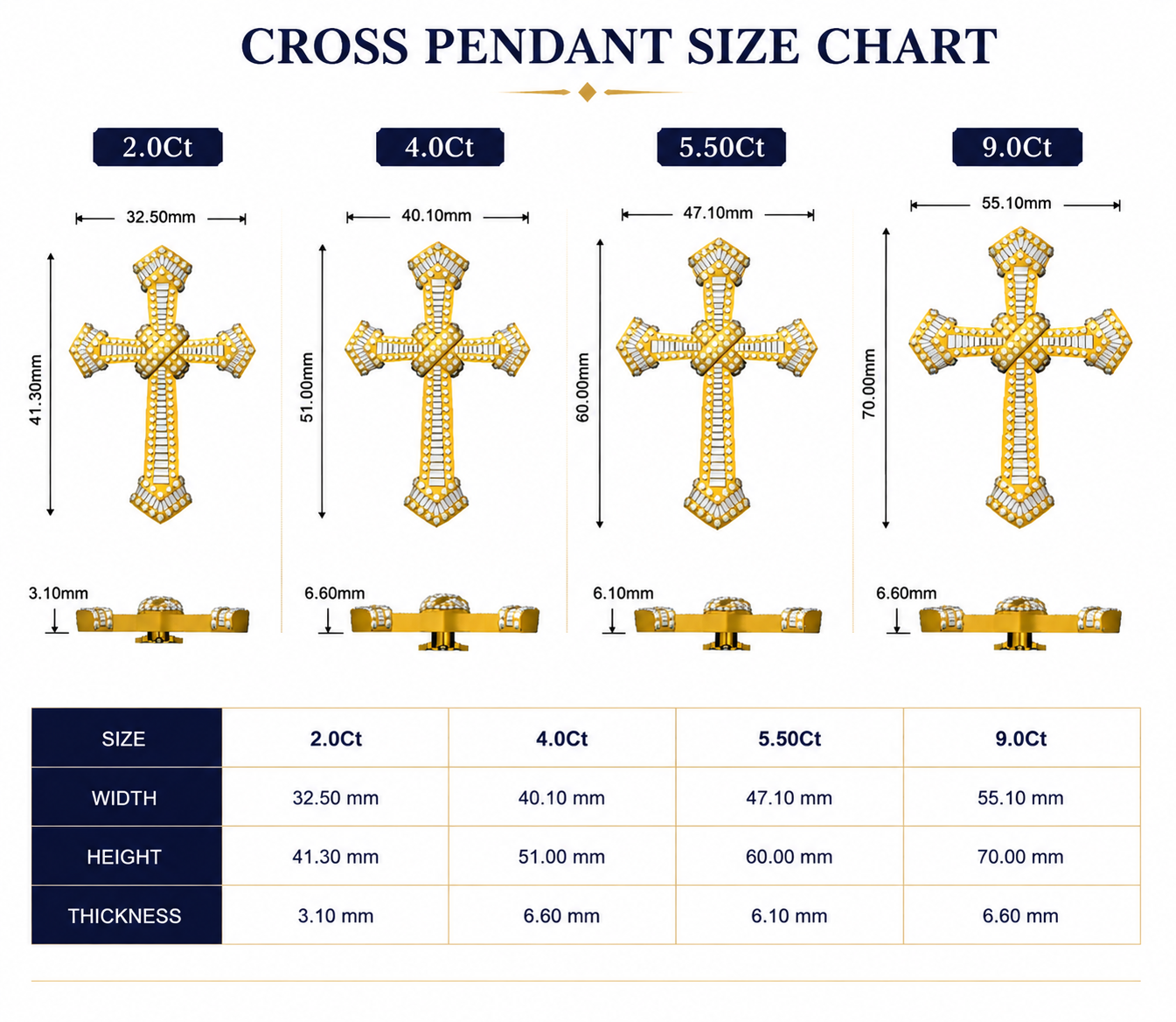 Baguette & Round Diamond Knot Cross Pendant Necklace | UK Hallmarked