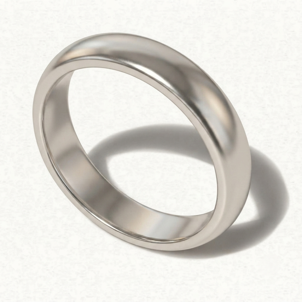 D Shape Plain Wedding Band for Women Birthday Gift Hallmarked