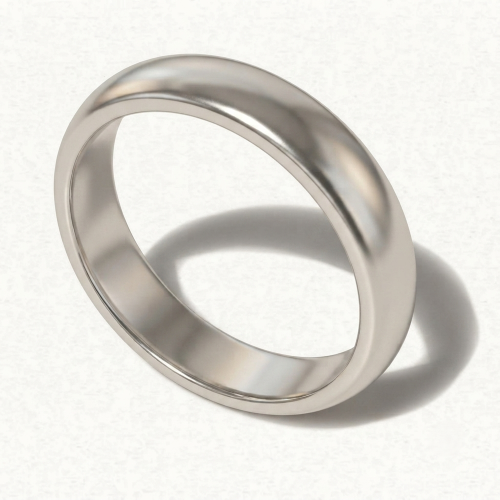 D Shape Plain Wedding Band for Women Birthday Gift Hallmarked