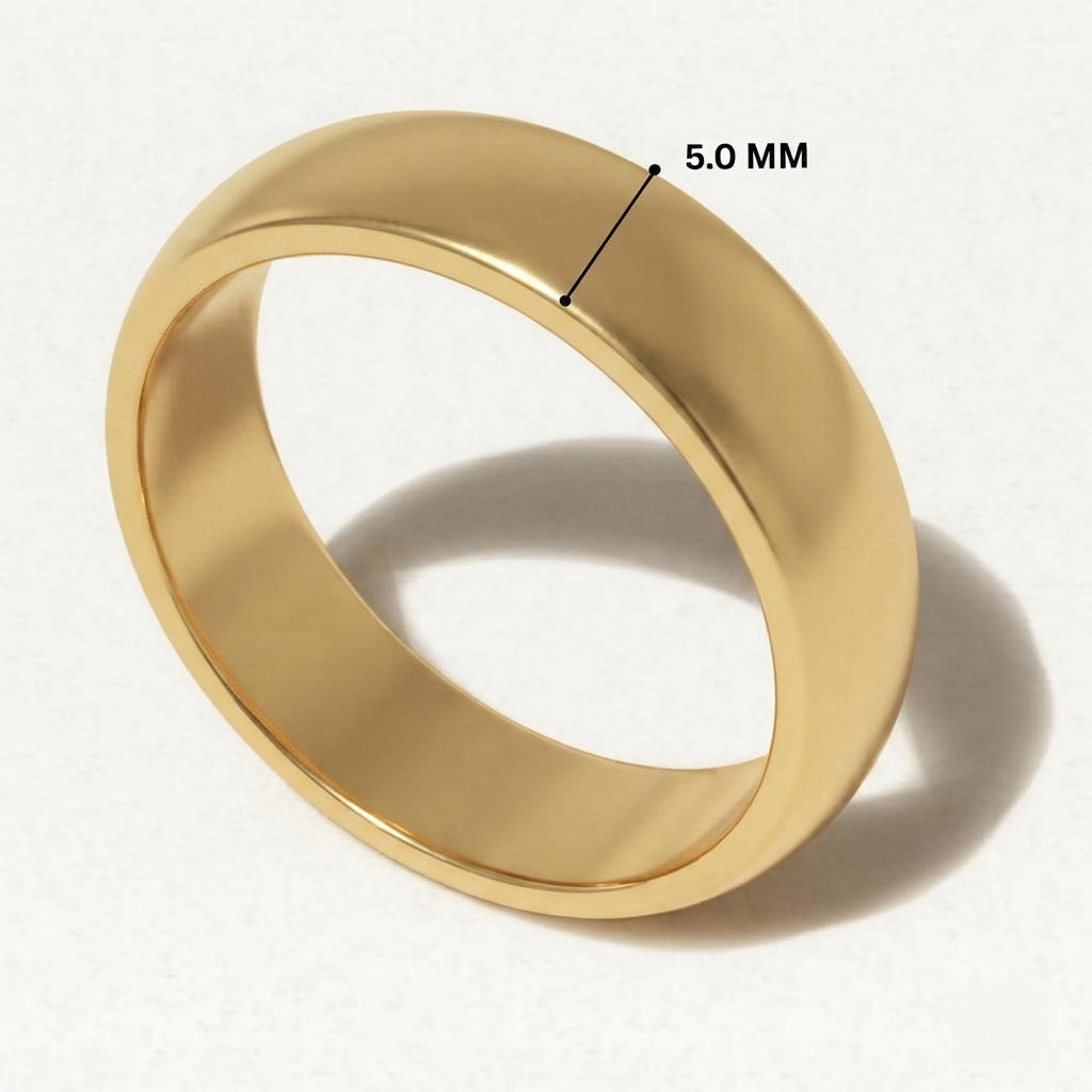 D Shape Plain Wedding Band for Women Luxury Gift for Wife Ring