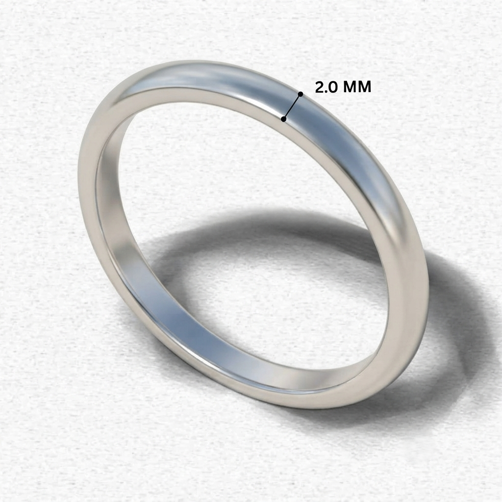 D Shape Plain Wedding Band for Women Mother's Day Gold Jewellery
