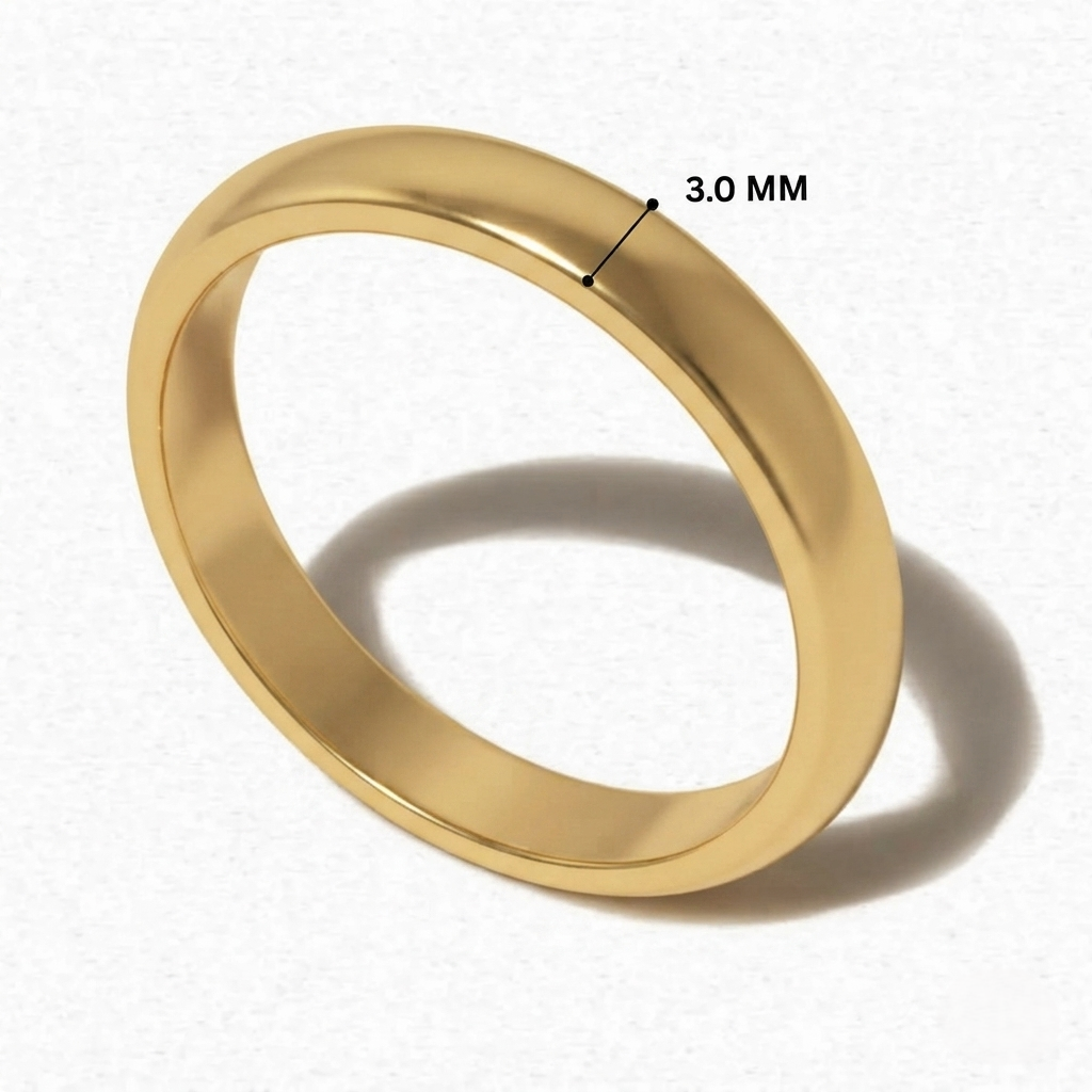 D Shape Plain Wedding Band for Women Promise Ring Gift for Her